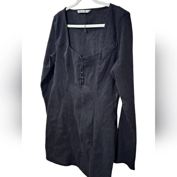 Zara~ Black Denim Mini Dress - Picture 5 of 7